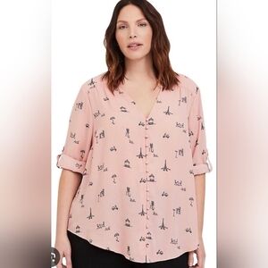 Torrid "Paris Dream" Harper Georgette Blouse
